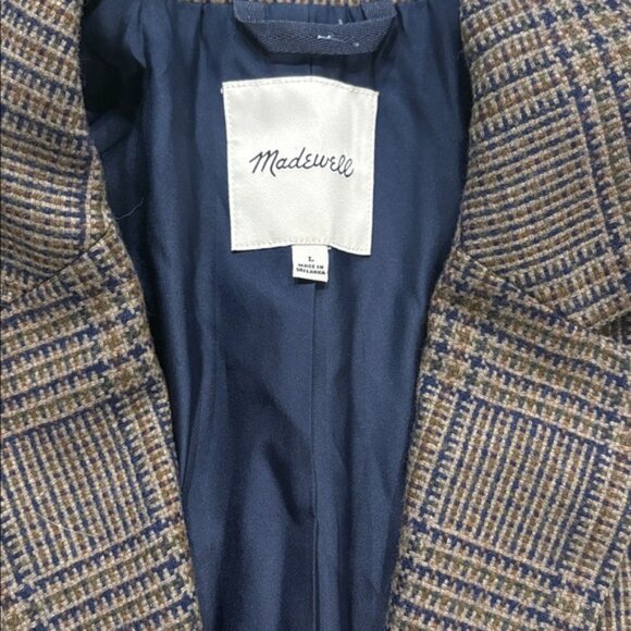 Madewell Larsen Blazer In Hawsell Plaid Size Large NEW - Picture 7 of 8